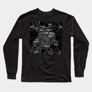 Nicosia black map Long Sleeve T-Shirt